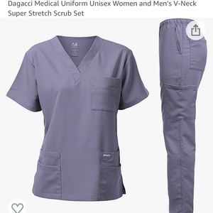 dagacci gray scrub set xs
